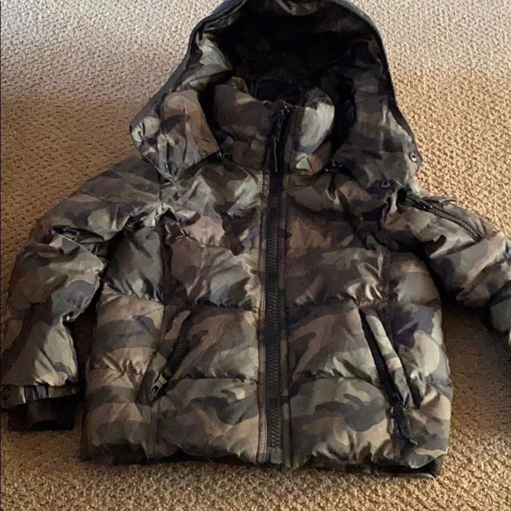 SAM. Boys Camouflage Removable Hood Puffer Jacket - Size 4